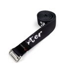 Black yoga belt with metal buckle