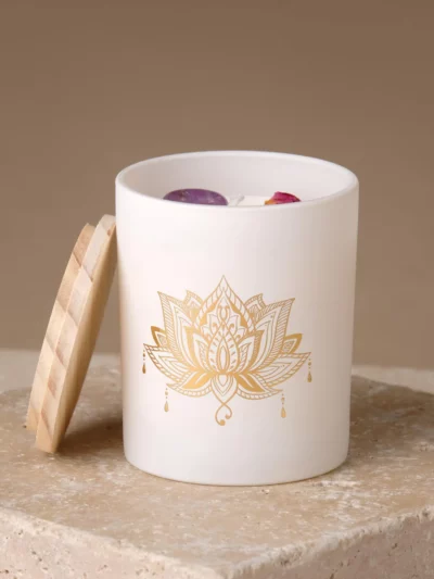 Scented Candle | Gemstones & Dried Flowers
