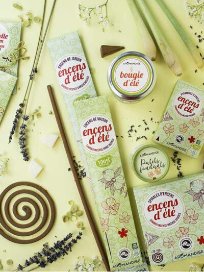 Active summer incense against mosquitoes, in giant stick, traditional incense stick, and incense cone formats