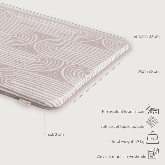 Soft beige mat with washable firm foam