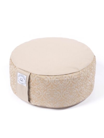Coussin rond beige pour méditation yoga