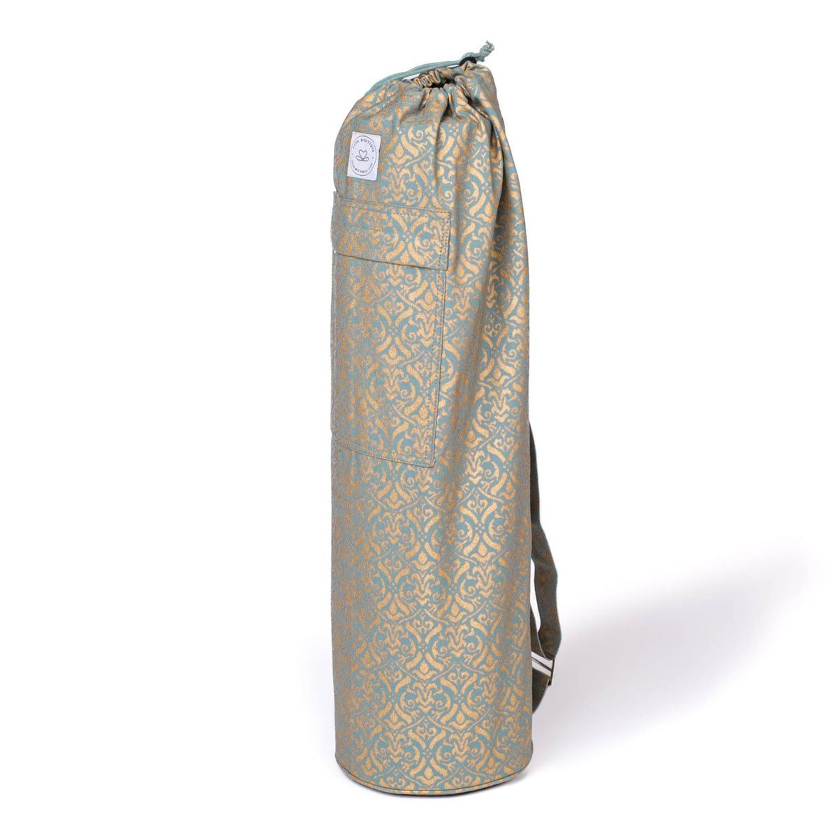 Yoga mat bag with golden patterns
