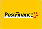 PostFinance logo on yellow background