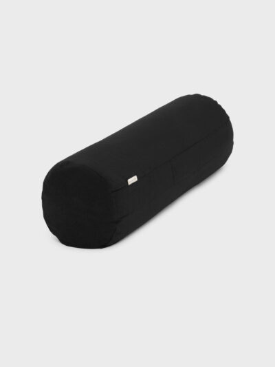 Round, long yoga and relaxation bolster in dark brown